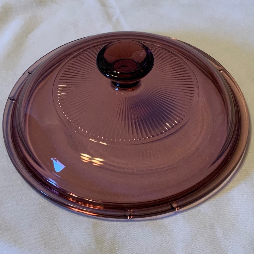 Vintage Corning Vision Pyrex Cranberry V1C Round Lid